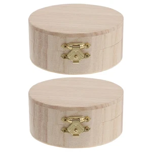 2PCS DIY Wooden Jewelry Box Handmade DIY Jewelry Storage Box Simple Jewelry - Picture 1 of 11