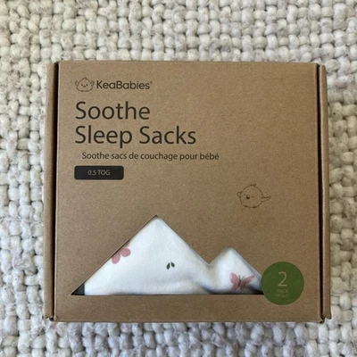 KeaBabies успокаивающие мешки для сна упаковка 2 шт. органический хлопок M 6-18 месяцев розовый/бабочка - Изображение 1 из 3