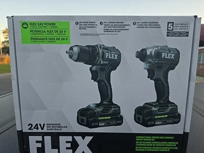 Flex FXM205-2A 24V Compact Drill Driver and Compact Impact Driver 4-Combo Kit - Image 1 of 4
