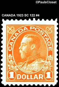 CANADA 1923 SC 122 KING GEORGE V $1 ORANGE MINT NEVER HINGED OG VF #4 - Picture 1 of 2