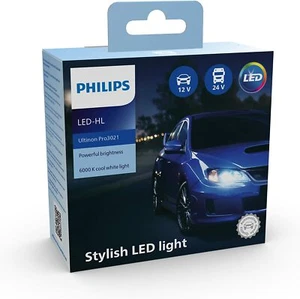 Philips Ultinon Pro3021 H4 LED lampadina fari auto luce bianca fredda 6000K - Foto 1 di 3