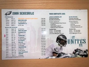 Philadelphia Eagles 2009 imán de calendario de fútbol Sked SGA - Imagen 1 de 1