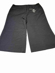 LANE BRYANT SIZE 28 Short Infinite Stretch Pants Black Wide Leg Dress Trousers - Picture 1 of 6