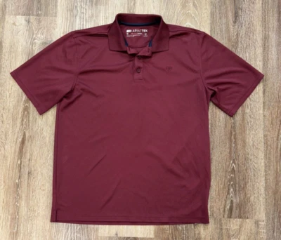 Vestido Camisa Ariat Tek Para Hombres Talla M Mediano Manga Corta Informal Polo Golf Rojo Granate Foto 1 de 4