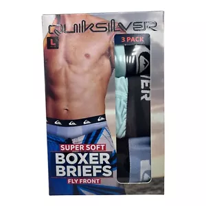 Paquete de 3 calzoncillos boxer súper suaves Quiksilver para hombre con frente de mosca talla grande - Imagen 1 de 4