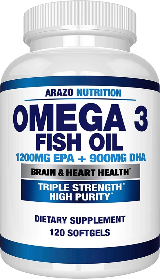 Arazo Nutrition BS012 Omega 3 Fish Oil 2250mg 120 Softgels