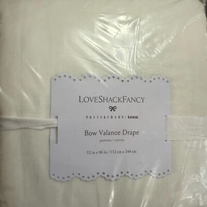 POTTERY BARN KIDS LOVESHACKFANCY OVERSIZED BOW VALANCE DRAPE CURTAIN 96" IVORY - Picture 1 of 6