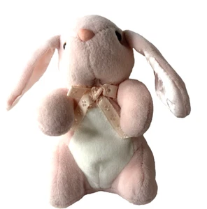 Peluche Peluche Conejito Conejo Rosa Blanco Niños Juguete Coleccionistas Súper Suave 6" t - Imagen 1 de 6