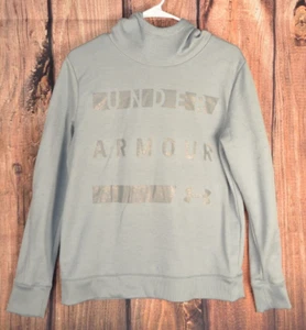 Under Armour Women's Medium Gray Metallic Foil Fleece ColdGear HOODIE Cowl Neck - Picture 1 of 4