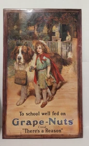 Vintage Grape-Nuts Cereal Advertising Sign made in England - Picture 1 of 13