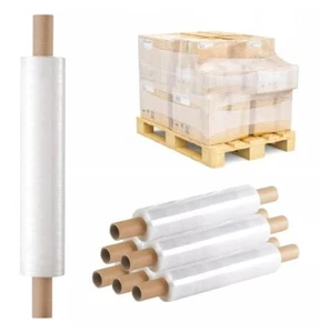 Película elástica para envoltura de palets 400 mm x 250 m 23 mu película adhesiva retráctil extendida transparente - Imagen 1 de 6