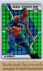 2019-20 Mosaic #270 RJ Barrett RC Rookie Knicks NBA Debut Green Prizm