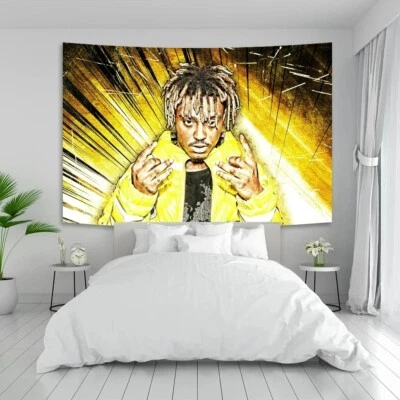 Tapiz de pared Juice Wrld 999 pancarta dormitorio lona decoración más pulsera regalo Foto 1 de 4