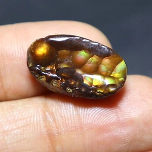 14 Carat Natural Mexican Fire Agate Smooth Druzy Loose Gemstone Size 21x12x6 mm - Picture 1 of 7