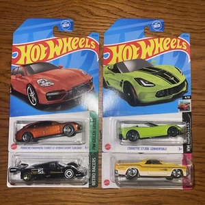 HOT WHEELS 2023 DOLLAR GENERAL EXCLUSIVE CORVETTE EL CAMINO PORSCHE ETC SET OF 4 - Picture 1 of 17