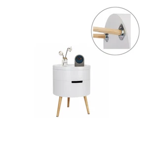 Beistelltisch Couchtisch Telefontisch Nachttische Retro Design rund mit Tablett - Bild 1 von 9