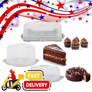 Multipurpose Clear Plastic Cake Dessert & Cupcake Caddy Box Containers With Lids - Picture 1 of 9
