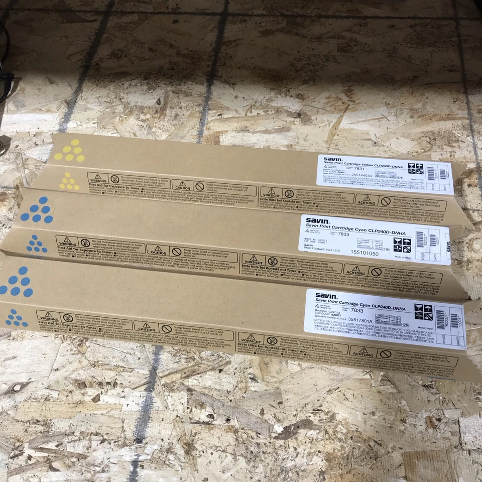 ¡Lote de 3! 1x 7831 2x 7833 SAVIN CLP240D-DNHA CARTUCHO DE IMPRESIÓN MAGENTA Y AMARILLO 'S Foto 1 de 2