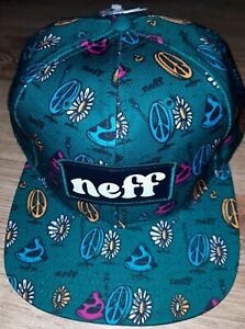 MENS NEFF GREEN HAT SNAPBACK ADJUSTABLE CAP ONE SIZE FREE SHIPPING NWT