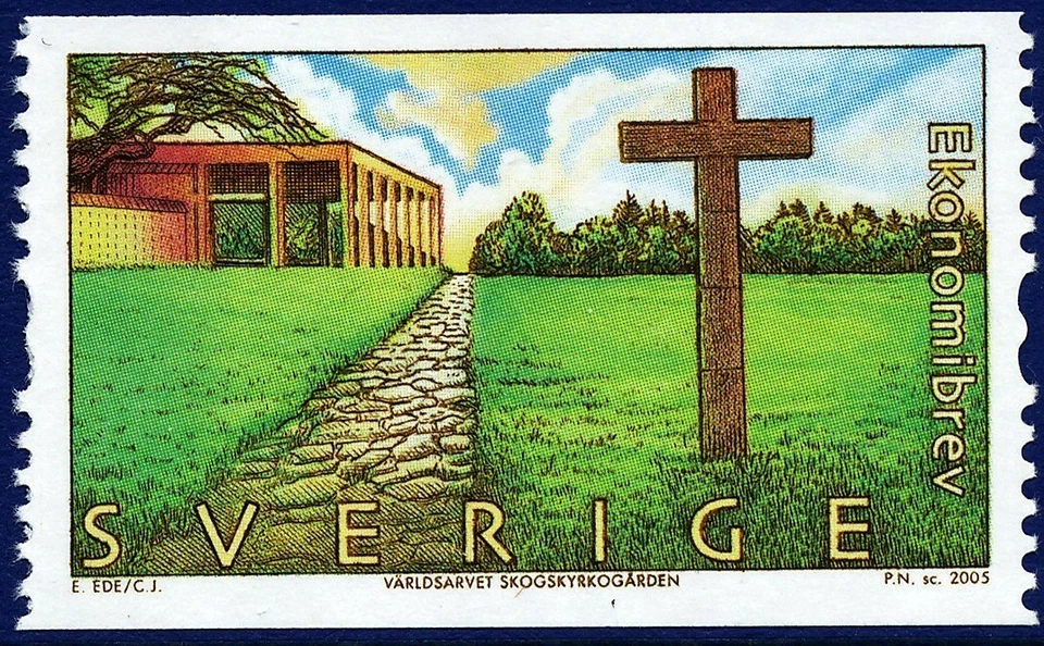 Sweden 2005 World heritage 7 Skogskyrkogården. Engraver Naszarkowski. MNH - Image 1 of 1