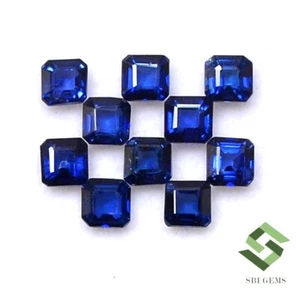 4x4 mm Natural Blue Sapphire Octagon Cut Lot 10 Pcs 3.81 CTS Loose Gemstones - Picture 1 of 7
