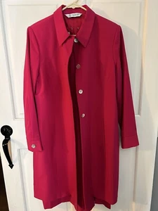 VTG Austin Reed Hot Pink London Wool Size 14P Coat Dress And Coat Classy Dress - Picture 1 of 6