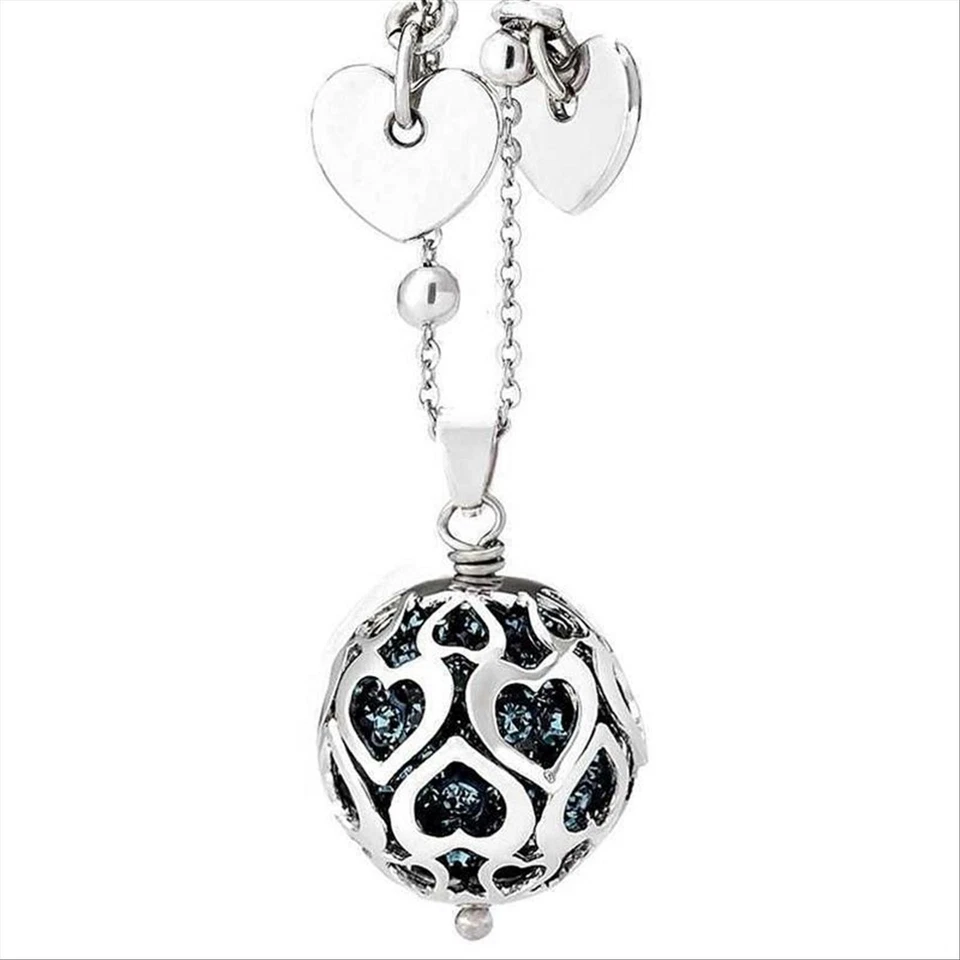 Collana Donna Boccadamo Sr-Gr06 In Bronzo Rosato Con Cuori E Boule Pave' Di Stra - Immagine 1 di 3