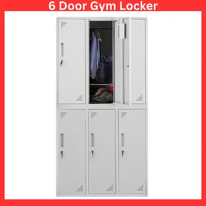 FORTIA 6 Door Metal Storage Cabinet Lockers for Gym Office - Grey - Picture 1 of 8