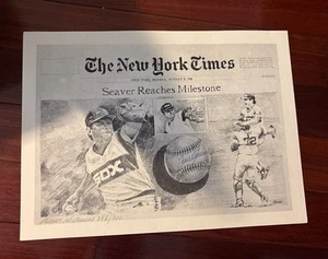 Tom Seaver signiert 11 x 15 Lithographie 300 Gewinne PSA Sticker und Coa 298/300 - Bild 1 von 7