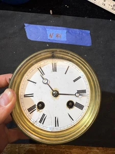 (N94) Antiguo Reloj de Manto Francés Movimiento Esmalte Esfera y Bisel Puerta Jay Freres - Imagen 1 de 10