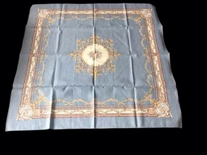 Rare Ralph Lauren Scarf Made in Japan 100% Cotton 34" Gray/ Ivory Floral - Picture 1 of 5