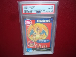 1999 Burger King Pokemon Charizard UnPerforated card #6 Psa 6 Ex-Mt Centered - Picture 1 of 1