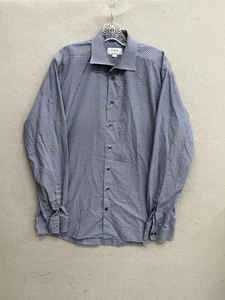 Eton Dress Shirt Mens 17 XL Contemporary Fine Twill Blue Black Check Cotton - Picture 1 of 9