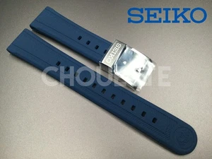 Seiko Prospex SBDX045, SLA049J1 20mm Blue Silicone Rubber Watch Strap with PINS - Picture 1 of 9