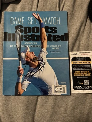 Tenis Novak Djokovic FIRMADO AUTOGRAFIADO marzo 2024 Sports Illustrated certificado de autenticidad JSA Foto 1 de 3