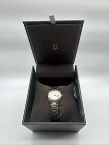 Reloj Pulsera Bulova Classic 98M105 Mujer Plata Oro Dos Tonos Redondo Analógico - Imagen 1 de 2