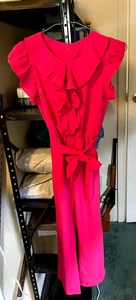 Shein Girls Pink Sleeveless Ruffle Trim Jumpsuit Sie 7Y - Picture 1 of 7