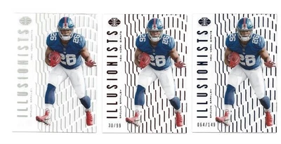 Three 2018 Saquon Barkley Panini Illusionists Rookie Base Card plus 2 numbered - Image 1 of 2