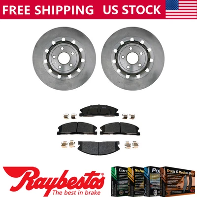 Rotores de freno delanteros + pastillas de freno de cerámica y herrajes para Lincoln MKS 2013-2014 Foto 1 de 4