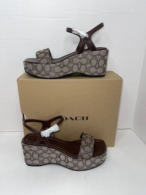 Sandalia de cuña Coach Gale para mujer - Arce | Jacquard exclusivo | Talla 9B Foto 1 de 4