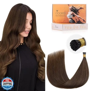 Doores I Tip Hair Extensions Echthaar, Schokobraun 50g/50er 24 Inch - Bild 1 von 5