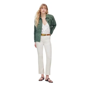 Pantalones de mezclilla Madewell blancos acampanados talla 24 tiro medio elásticos nuevos con etiquetas - Imagen 1 de 11