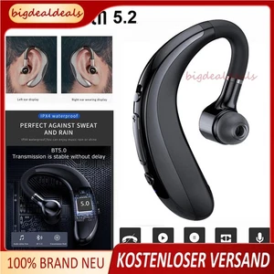 Bluetooth Ohrhörer Kabellos Einohr Kopfhörer mit Mikrofon Stereo Auto Headset DE - Picture 1 of 13