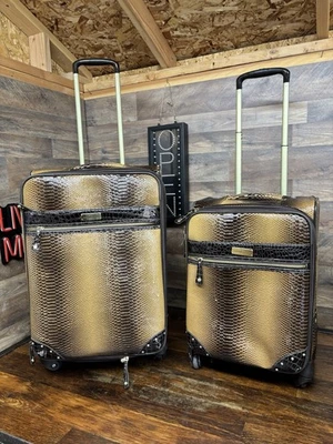 SAMANTHA BROWN imitación cocodrilo cocodrilo 2 piezas 22" equipaje de mano y 26" juego giratorio Foto 1 de 4