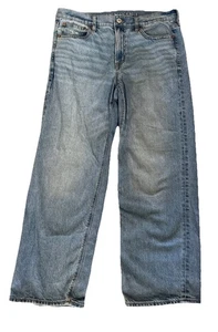 American Eagle Jeans Damen 8R Stovepipe Wide Straight Strigid Distressed Light - Bild 1 von 15