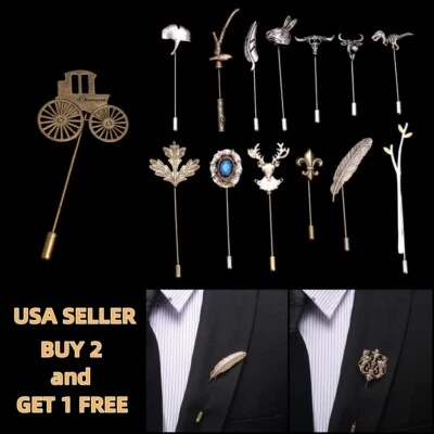 Men's Brooch Lapel Badge Suit Pin Chest Metal Collar Pin Accessories - Image 1 of 4