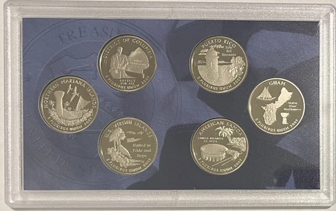 2009 S Proof Territorial 6 Coin Quarter Set No Box Or COA Cover