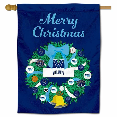 Villanova University Happy Holidays Christmas Decorative House Flag Cover