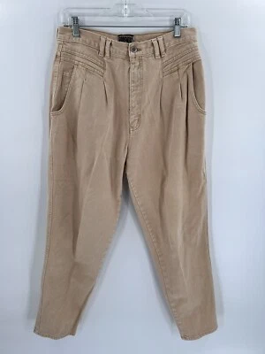 Vintage 80s Mom Tan Jeans Pants Forenza Size 14 (32"X29.5") High Rise Pleated EC - Image 1 of 4