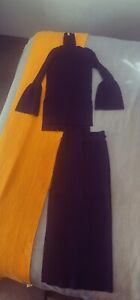 scanlan theodore Rich dark violet ribbed stretch crepe top skirt set S as new